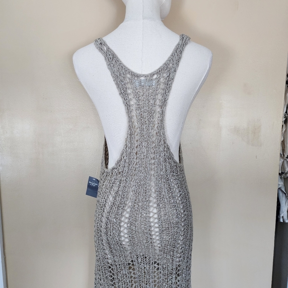 Taupe Crochet Coverup, Women's M - Picture 4 of 7